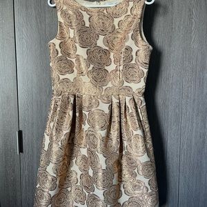 Eliza J Golden Rose Print Dress with Pockets